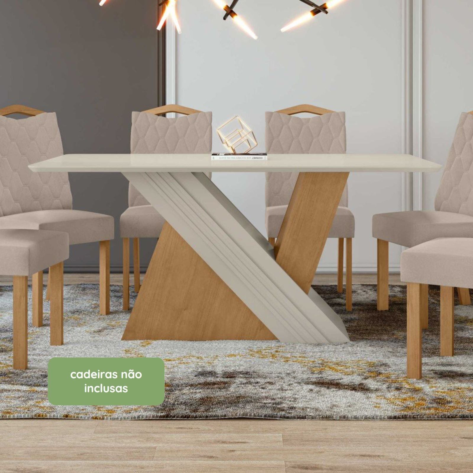 Mesa de Jantar Retangular 6 Lugares Tampo MFD Vênus | MadeiraMadeira